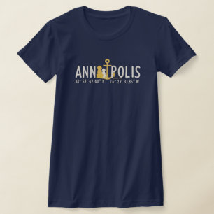 アナポリス海軍Tシャツに固定された女性のTシャツ Tシャツ