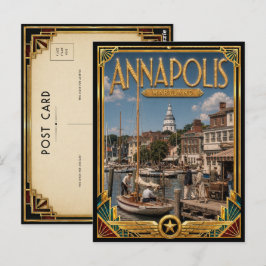 アナポリス メリーランド アールデコ調 ゴールデンエイジ ヴィンテージ ポストカード
