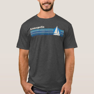 アナポリスMDヴィンテージ80sシルボートサンセット Tシャツ