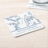 アナポリスMD結婚のウェルカムパーティーカクテルアワー スクエアペーパーコースター (アングル)