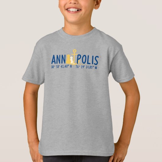 アナポリスTシャツにアンカーされた子供 Tシャツ (正面)