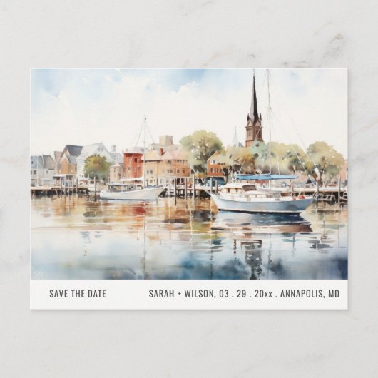 アナポリメリーランドMD海の水の色の日付を保存 ポストカード (正面)