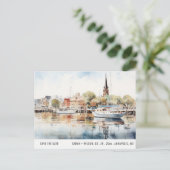 アナポリメリーランドMD海の水の色の日付を保存 ポストカード (スタンド正面)