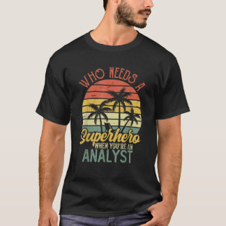 アナリスおもしろいトスーパーヒーローヴィンテージティー男性へパパ Tシャツ