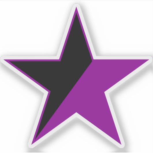 アナルカ・フェミニズムの紫の星v2 シール (正面)