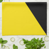 アナルコ資本主義の国旗の無政府状態のシンボル黒の黄色 キッチンタオル (折り畳み)