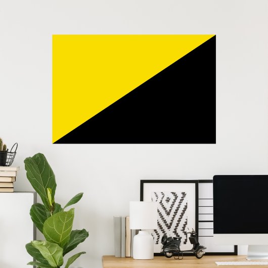 アナルコ資本主義の国旗の無政府状態のシンボル黒の黄色 ポスター (ホームオフィス)