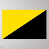 アナルコ資本主義の国旗の無政府状態のシンボル黒の黄色 ポスター (正面)