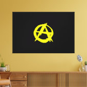 アナルコ資本主義ブラックとイエロー国旗 キャンバスプリント (インサイチュ (リビング))