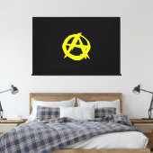 アナルコ資本主義ブラックとイエロー国旗 キャンバスプリント (インサイチュ (寝室))