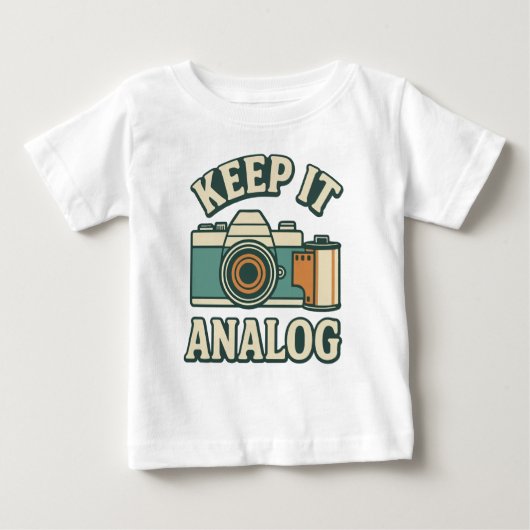 アナログにこだわる ベビーTシャツ (正面)