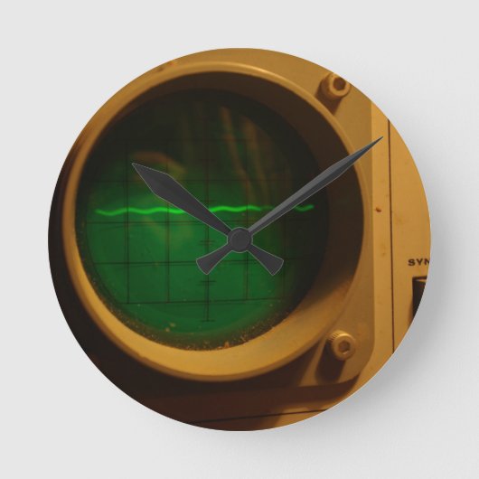 アナログのオシロスコープ1964年 ラウンド壁時計 (正面)