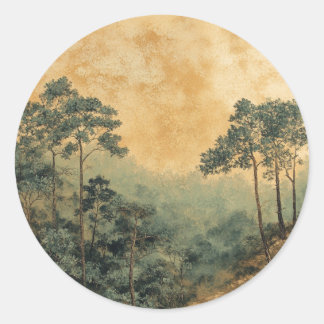 アナログクラシックフォレストステッカー ラウンドシール