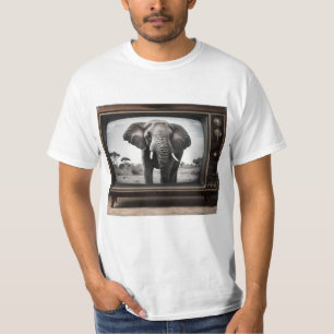 アナログテレビのアフリカゾウ Tシャツ