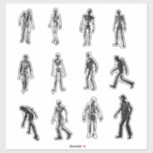 アナログホラーゾンビステッカー シール (シート)