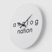 アナログ国家オーディオグレー石英ウォールクロック ラージ壁時計 (傾斜)