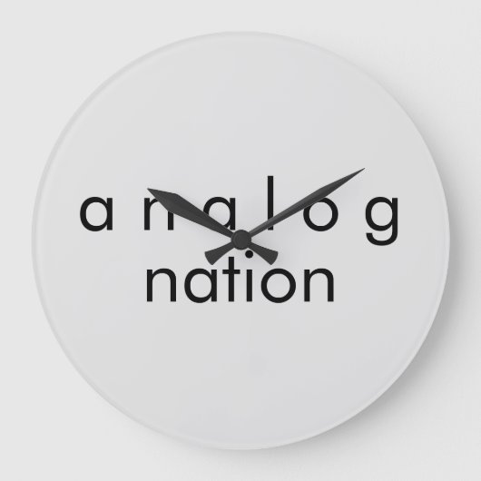 アナログ国家オーディオグレー石英ウォールクロック ラージ壁時計 (正面)