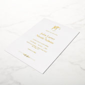 アナンド・カラジ・エク・オンカル・シーク結婚ミニマリスト 箔招待状 (回転した状態)