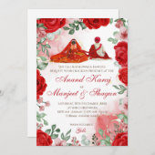 アナンド・カラージの招待状 & シーク教の結婚式カード 招待状 (正面/裏面)