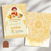 アナンパラシャンインディアン男の赤ちゃん食べ物を与えライスの儀式 招待状