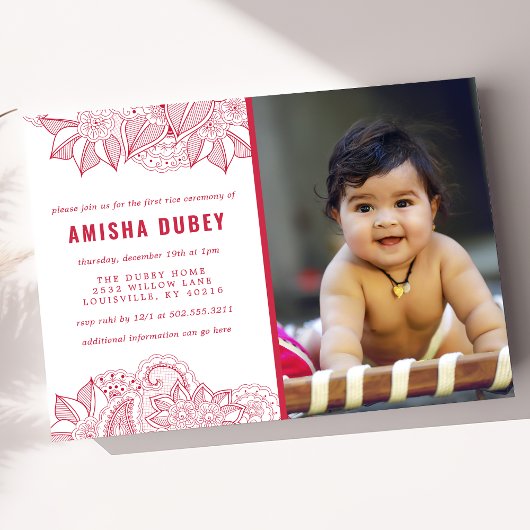 アナンパラシャンファースト米式フローラペイズリー 招待状