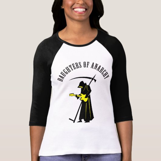 アナーキーバイクもしくは自転車に乗る人デスメタルゾンビの娘 Tシャツ (正面)