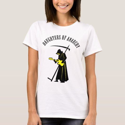 アナーキーバイクもしくは自転車に乗る人デスメタルゾンビの娘 Tシャツ (正面)