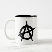 アナーキー記号ブラックパンク音楽文化の符号カオス ツートーンマグカップ (左)