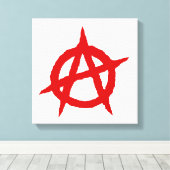 アナーキー記号レッドパンク音楽文化の符号カオスp キャンバスプリント (インサイチュ (ウッドフロア))