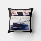 アナーバーの鉄道自動フェリーミシガン湖のルート クッション (裏面)