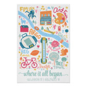 アナーバーミシガンマップカスタム座標 ポスター (正面)