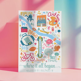 アナーバーミシガンマップカスタム座標 ポスター