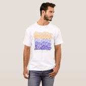 アナーバー ミシガン レトロ風バルーン フォント 青 黄 Tシャツ (正面フル)