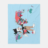 アニアックス |ヤッコの世界地図グラフィック フリースブランケット (正面)