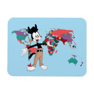 アニアックス ヤッコの世界地図グラフィック マグネット
