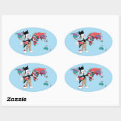 アニアックス |ヤッコの世界地図グラフィック 楕円形シール (シート)