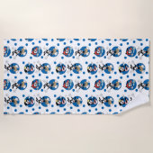 アニアックス |ヤッコ、ワッコ、ドットサークルパターン ビーチタオル (正面)