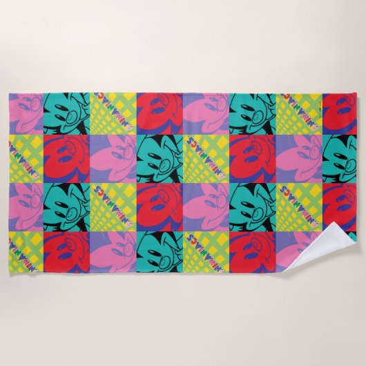 アニアックス |ワーナー兄弟姉妹ポップ・アートのアートグラフィック ビーチタオル (正面)