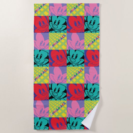 アニアックス |ワーナー兄弟姉妹ポップ・アートのアートグラフィック ビーチタオル (正面)