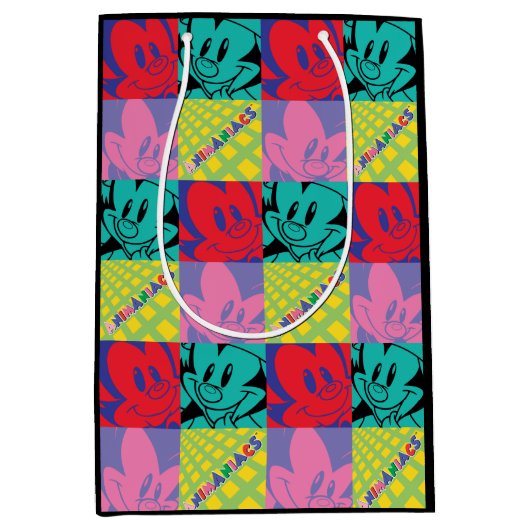 アニアックス |ワーナー兄弟姉妹ポップ・アートのアートグラフィック ミディアムペーパーバッグ (正面)