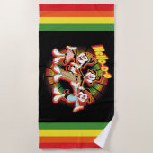 アニアックス | Hello-oレトロイコライザグラフィック ビーチタオル (正面)