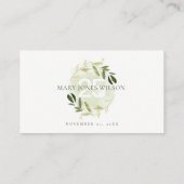 アニエレガントーエイジ金ゴールド緑葉リース誕生日 プレイスカード (裏面)