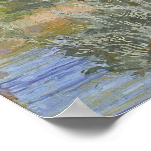 アニエーネ川のアールヌーボー風景画 ポスター (角)