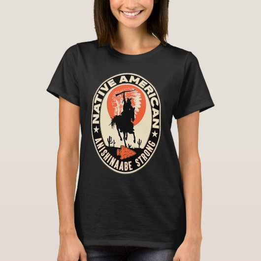 アニシナアベ族先住民アメリカインディアンプライドレス Tシャツ (正面)