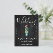 アニシュナアべの花飾り付ブラックウェディング(アメリカ先住民アニシュナーベの黒い結婚式) 招待状 (スタンド正面)