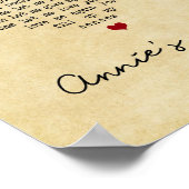 アニズソングヴィンテージハートソングリリックプリント ポスター (角)