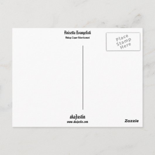 アニセッタエヴァンゲリスティ ポストカード (裏面)