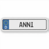 アニドイツカーライセンスプレート シール (正面)