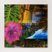 アニニビーチカウアイハワイアンコラージュ ジグソーパズル (横)