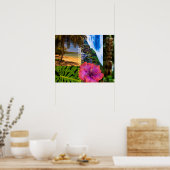 アニニビーチカウアイハワイアンコラージュ ポスター (キッチン)